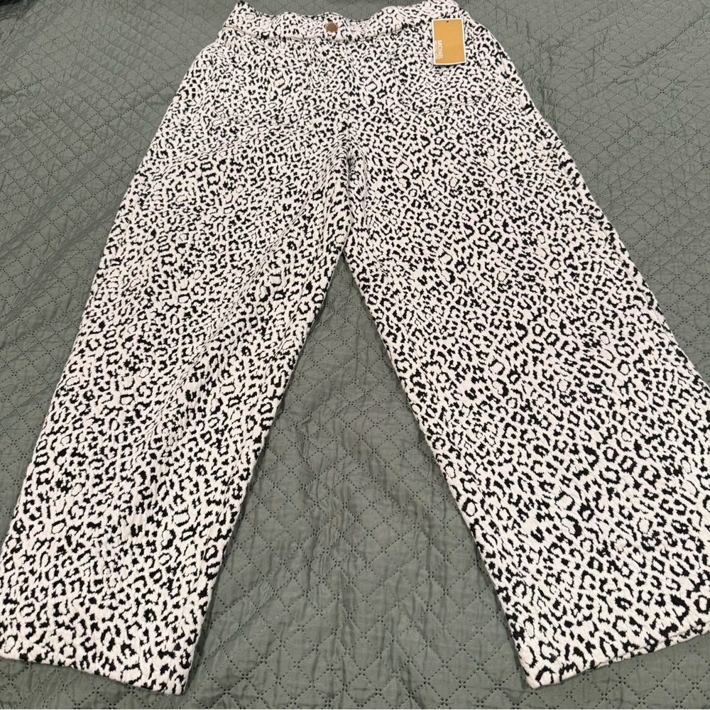 Michael Kors Black and White Animal Print Pants